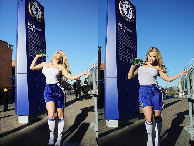 Hoa hậu siêu vòng ba Anh hứa khoả thân nếu Chelsea thắng Ngoại hạng Anh - ảnh 3