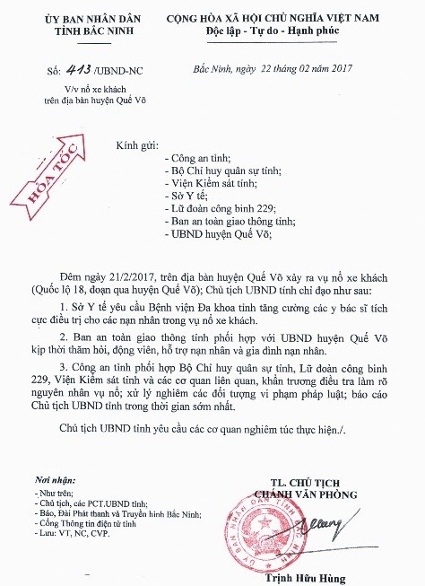 Xác định danh tính một nạn nhân tử vong vụ nổ xe khách ở Bắc Ninh - ảnh 2
