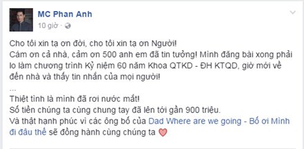 Phan Anh quyên được 2,1 tỷ cho đồng bào lũ lụt miền Trung - ảnh 1