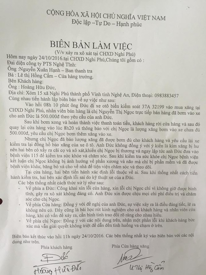 Khách đập vòi bơm vào đầu nhân viên cây xăng - ảnh 1