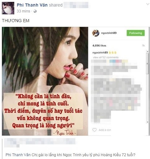 Phi Thanh Vân 'thương' Ngọc Trinh - ảnh 1