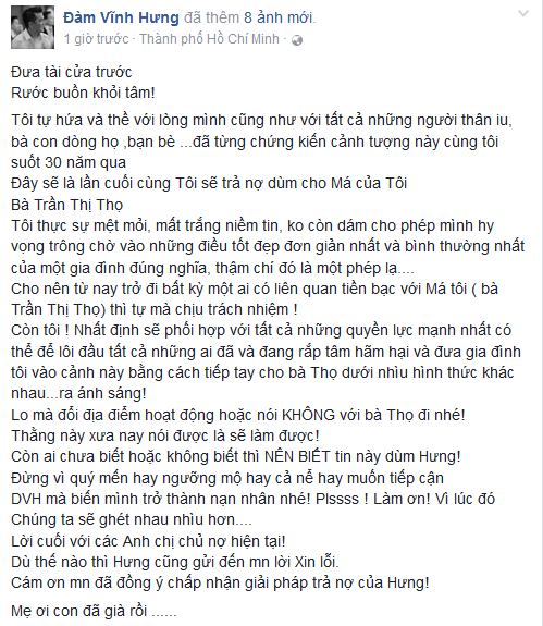 đàm vĩnh hưng tố mẹ ruột - ảnh 1