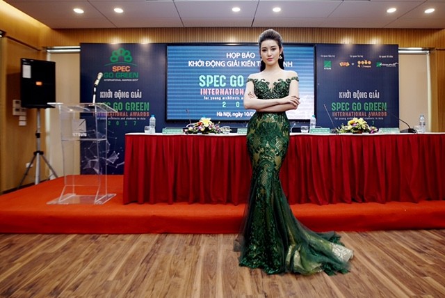 Á hậu Huyền My làm MC cuộc thi Kiến trúc xanh - ảnh 1