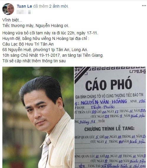 Sao Việt đau buồn khi diễn viên Nguyễn Hoàng qua đời - ảnh 1