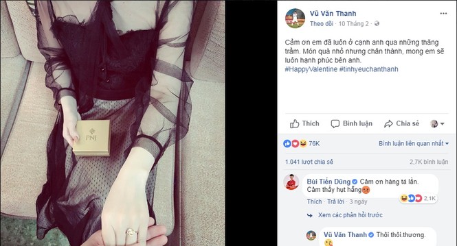 Văn Thanh U23 Việt Nam tặng bạn gái nhẫn kim cương dịp Valentine - ảnh 1