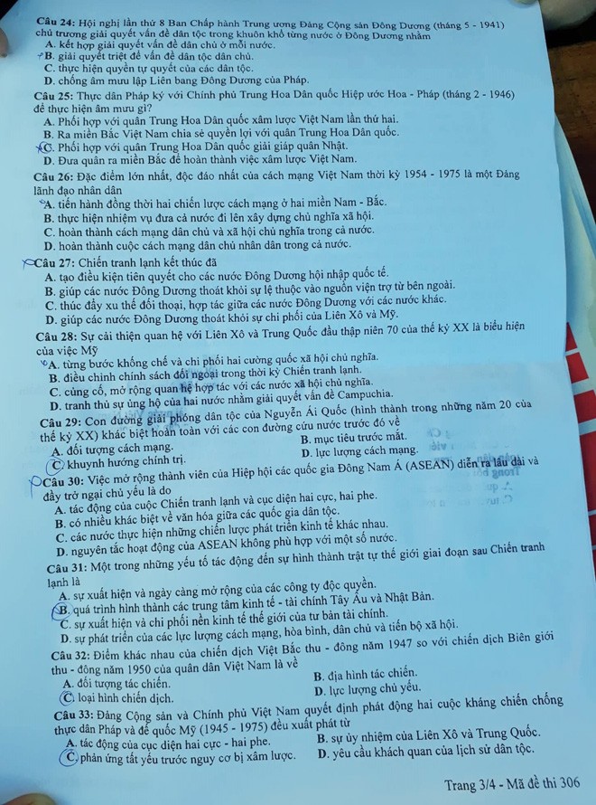 Bài giải môn lịch sử thi THPT quốc gia 2018 - ảnh 3