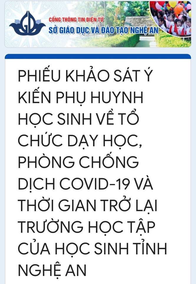 Phụ huynh Nghệ An đánh giá thế nào về công tác phòng chống dịch của nhà trường? - ảnh 1
