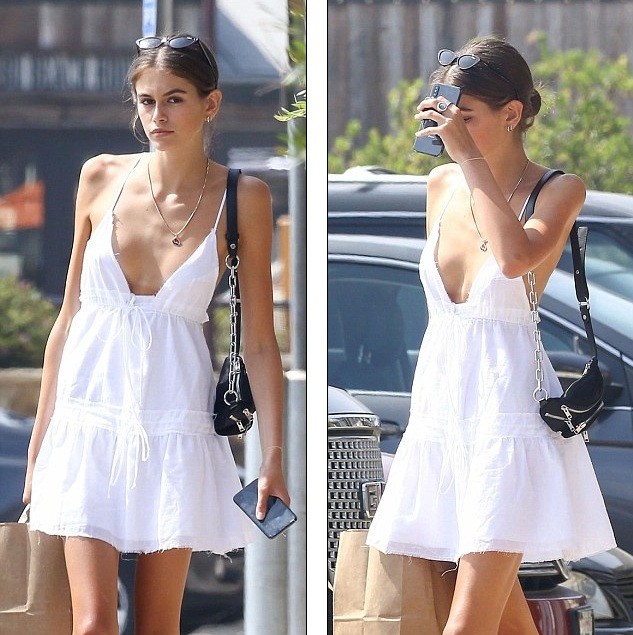 Con gái 16 tuổi của Cindy Crawford gầy gò khẳng khiu vẫn mặc hở táo bạo - ảnh 3