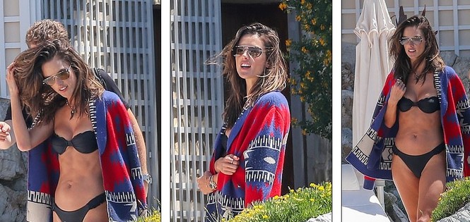 Alessandra Ambrosio diện áo tắm tình tứ bạn trai ở Cannes - ảnh 1