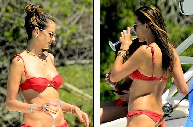 Alessandra Ambrosio diện bikini đỏ rực tắm nắng - ảnh 3