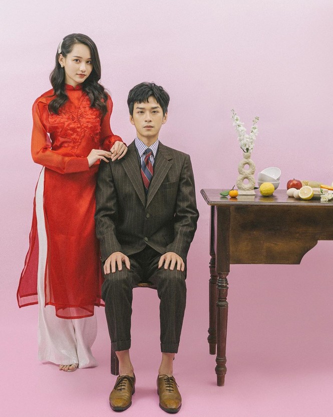 Ngạn và Hà Lan 'Mắt Biếc' diện áo dài tình tứ mừng xuân - ảnh 4