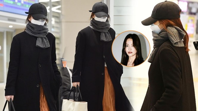 Song Hye Kyo đeo khẩu trang kín mít từ Ý về Hàn Quốc - ảnh 1