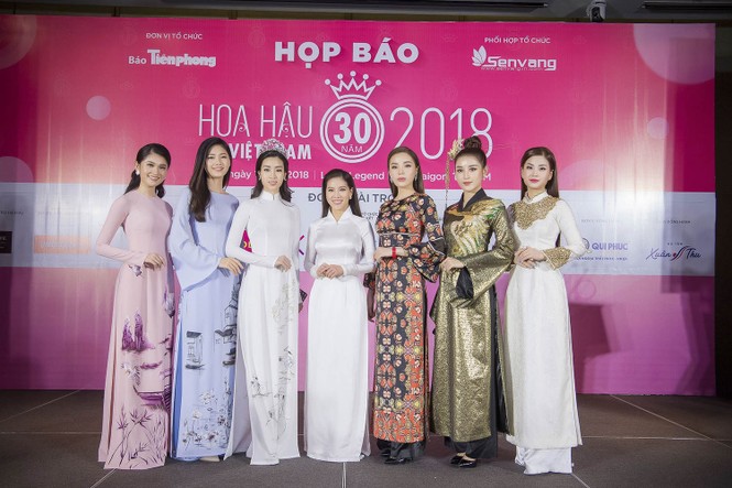 Dàn Hoa hậu, Á hậu duyên dáng với áo dài ở họp báo HHVN 2018 - ảnh 10