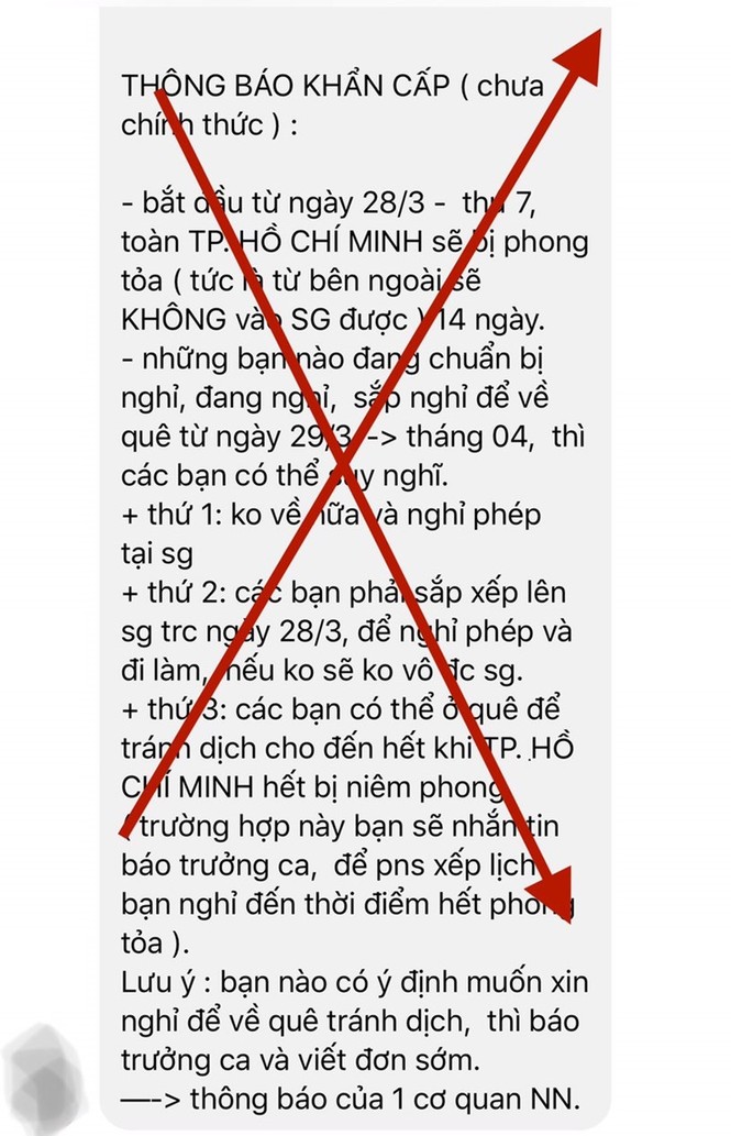 Thông tin phong toả TP HCM 14 ngày là bịa đặt - ảnh 1