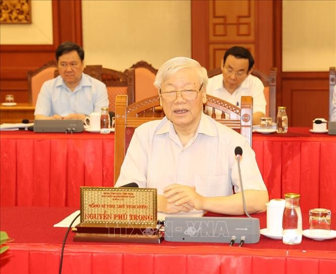 Tổng Bí thư, Chủ tịch nước chủ trì buổi làm việc với Thường vụ Đảng ủy Công an Trung ương - ảnh 6
