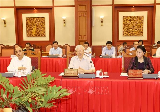 Tổng Bí thư, Chủ tịch nước chủ trì buổi làm việc với Thường vụ Đảng ủy Công an Trung ương - ảnh 7
