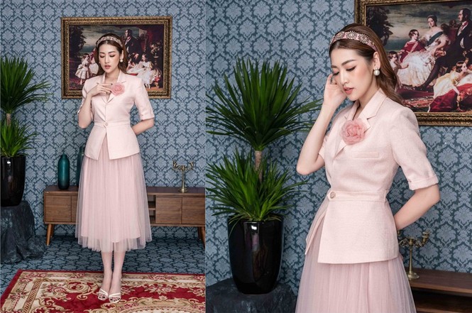 “Gái một con” Tú Anh khoe chân dài dáng chuẩn trong những bộ váy hoa hồng - ảnh 1