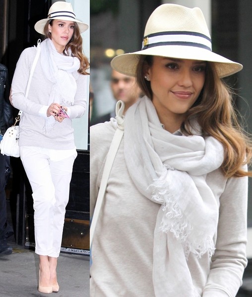 Jessica Alba trẻ trung, năng động cùng mũ phớt - ảnh 1
