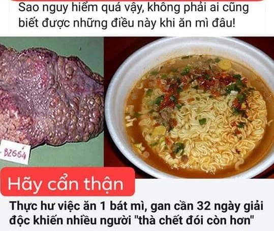 Thực hư ăn 1 gói mì phải mất 32 ngày để gan thải độc? - ảnh 1