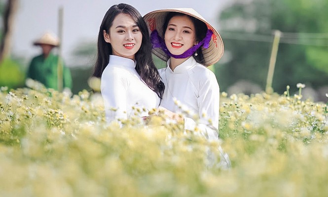 Thiếu nữ Hà thành thả dáng tuyệt đẹp bên cúc hoạ mi - ảnh 3