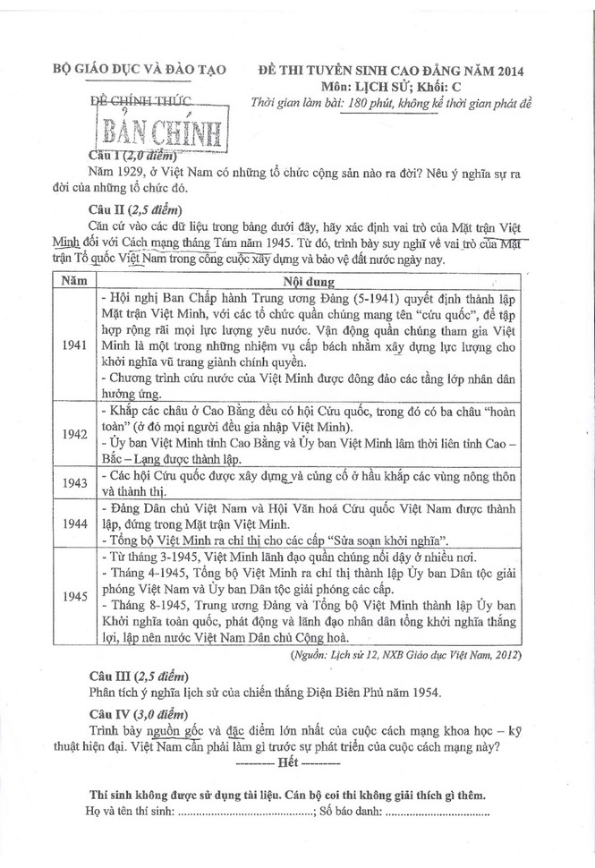 Bài giải đề thi 5 môn cao đẳng ngày 15/7 - ảnh 5