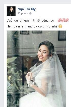 Á hậu Trà My úp mở chuyện lên xe hoa vào tháng 3 - ảnh 1