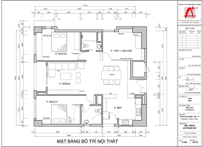 Nội thất chung cư 104m2 với vách ngăn đa năng - ảnh 8