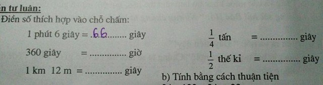 Choáng váng với bài toán tiểu học đổi tấn ra... giây - ảnh 1
