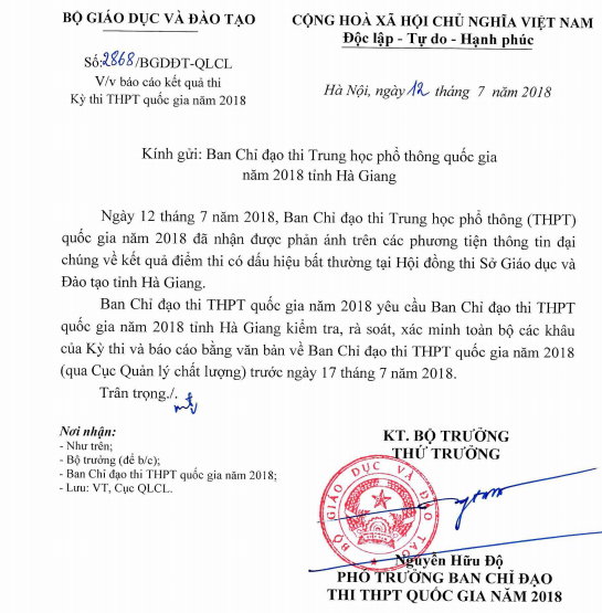 Bộ Giáo dục yêu cầu xác minh vụ điểm thi 'bất thường' ở Hà Giang - ảnh 1