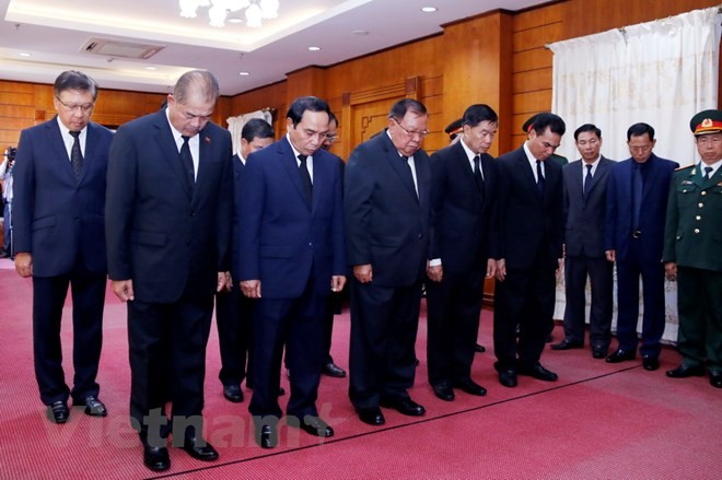 Lãnh đạo Lào viếng và ghi sổ tang Chủ tịch nước Trần Đại Quang - ảnh 1