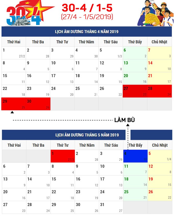 Giỗ tổ Hùng Vương và lễ 30/4 - 1/5 được nghỉ như thế nào? - ảnh 1