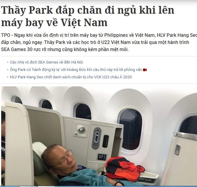 Thầy Park trên máy bay: Ai 'chế' tít báo Tiền Phong, bêu xấu trên mạng xã hội? - ảnh 1