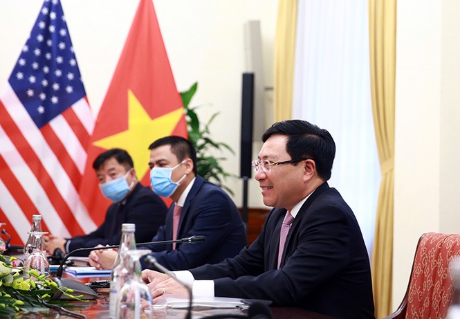 Hình ảnh Phó Thủ tướng, Bộ trưởng Bộ Ngoại giao Phạm Bình Minh hội đàm Ngoại trưởng Hoa Kỳ - ảnh 6