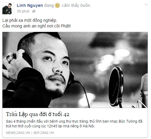 Sao Việt bàng hoàng khi nghe tin Trần Lập qua đời - ảnh 5