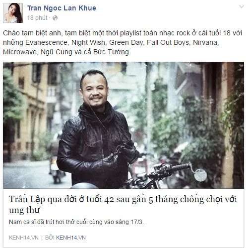 Sao Việt bàng hoàng khi nghe tin Trần Lập qua đời - ảnh 6