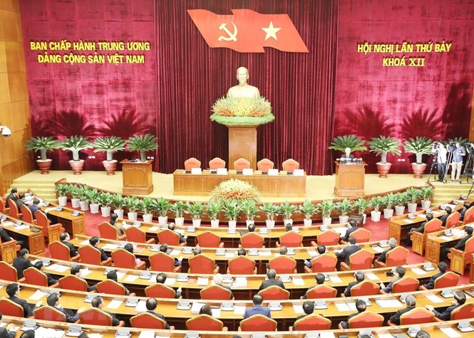 Hình ảnh Bế mạc Hội nghị lần 7 Ban Chấp hành Trung ương Đảng khóa XII - ảnh 8