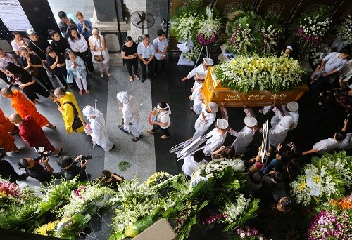 Linh cữu nghệ sĩ Thanh Hoàng 'thăm nhà' - sân khấu 5B lần cuối - ảnh 8