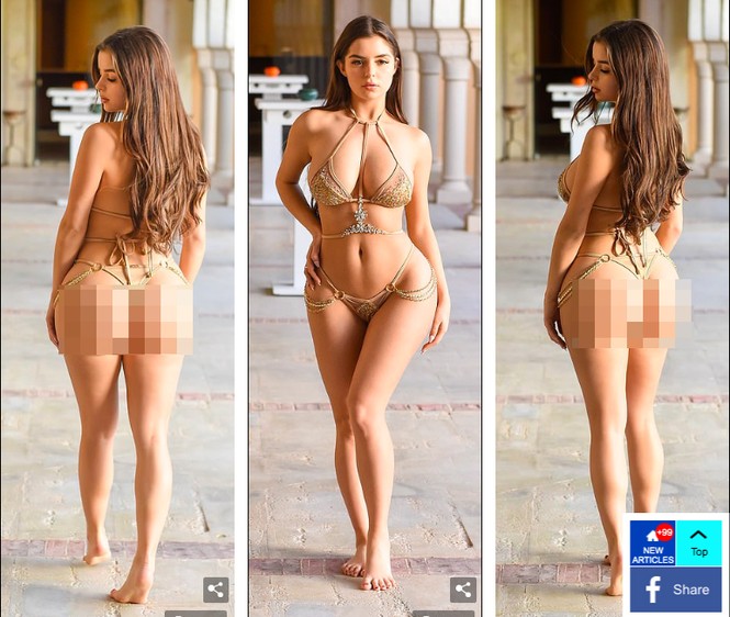 Demi Rose lại gây chao đảo với bikini màu nude bé xíu - ảnh 6