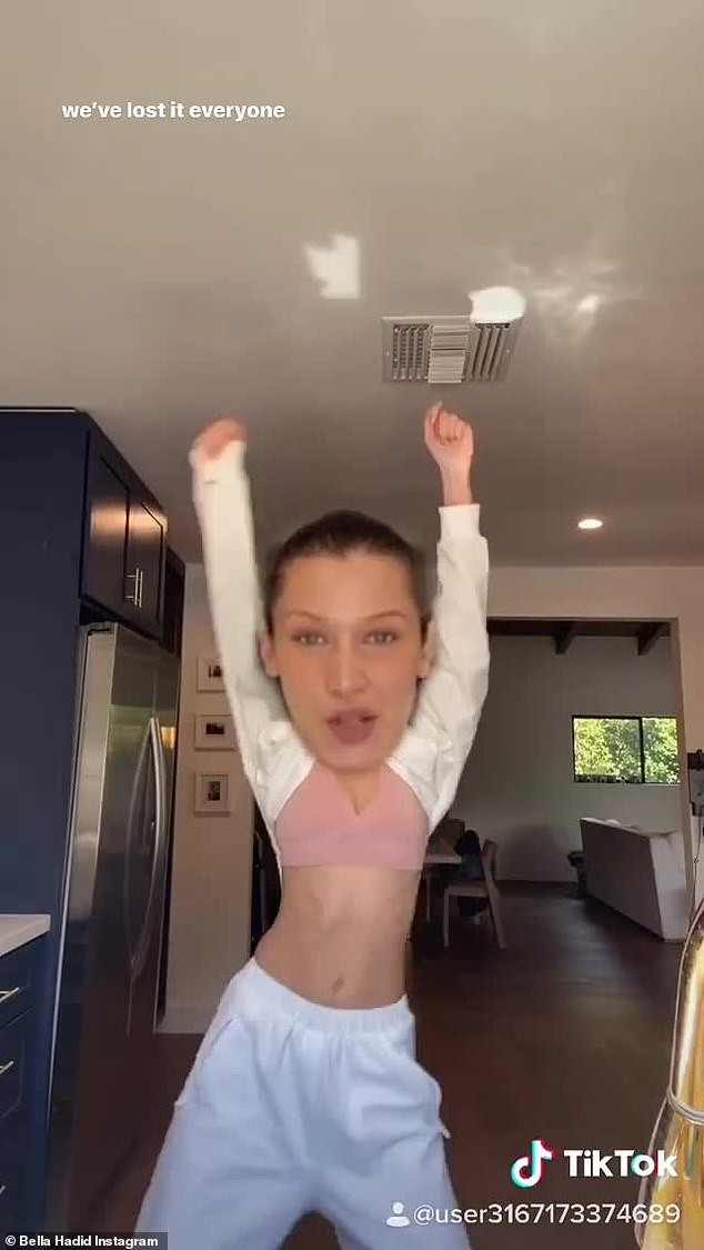Ở nhà cách ly vì Covid-19, Bella Hadid quay TikTok khiến fan cười nghiêng ngả - ảnh 2