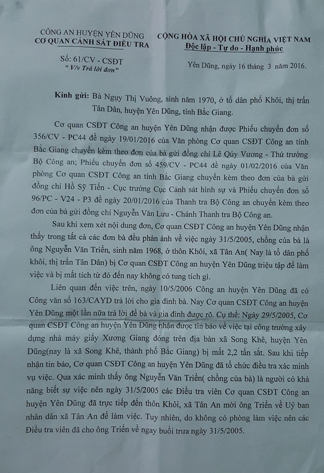 Công an khẳng định không bắt giữ ông Triển - ảnh 1