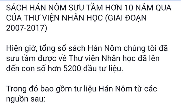 Viện nghiên cứu Hán Nôm: Chuyện tài liệu “không cánh mà bay” - ảnh 1
