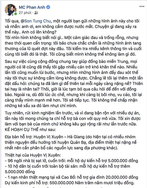 MC Phan Anh kêu gọi bạn bè ủng hộ bà con vùng lũ quét Hà Giang - ảnh 2