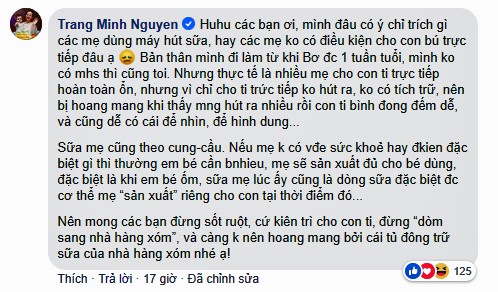 MC Minh Trang gây tranh cãi trên mạng xã hội vì cách cho con bú - ảnh 4