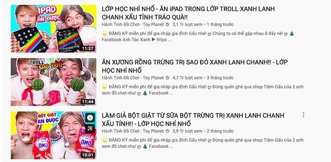 Kenh Youtube Triệu View Dạy Trẻ ăn Xa Bong Uống Sữa Tắm Gay Bức Xuc Văn Hoa Bao điện Tử Tiền Phong