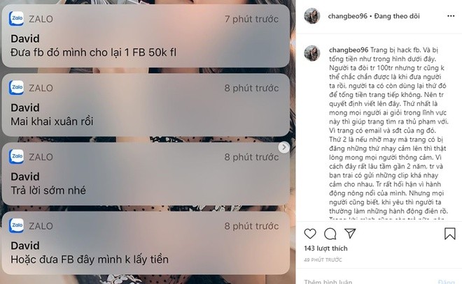 Bạn gái Trọng Đại bị hack Facebook, lo lộ clip nhạy cảm - ảnh 1