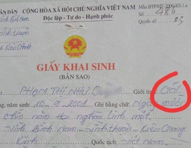 Giấy khai sinh ghi giới tính 'gái', nữ sinh không được dự tuyển sinh - ảnh 1