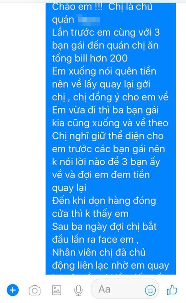 Chàng trai bảnh bao đi SH chở bạn gái đi ăn rồi tính xù nợ 200.000 đồng - ảnh 2