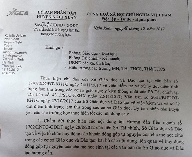 Trường bị 'tuýt còi', phụ huynh đòi hiệu trưởng trả 300 triệu - ảnh 1