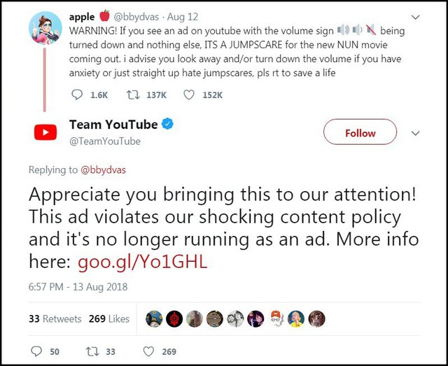 YouTube gỡ bỏ khẩn cấp quảng cáo kinh dị khiến người xem 'hết hồn' - ảnh 1