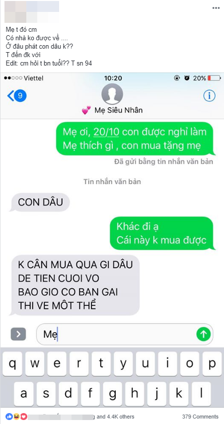 Hỏi mẹ thích gì dịp 20/10, chàng trai đứng hình với câu trả lời - ảnh 1